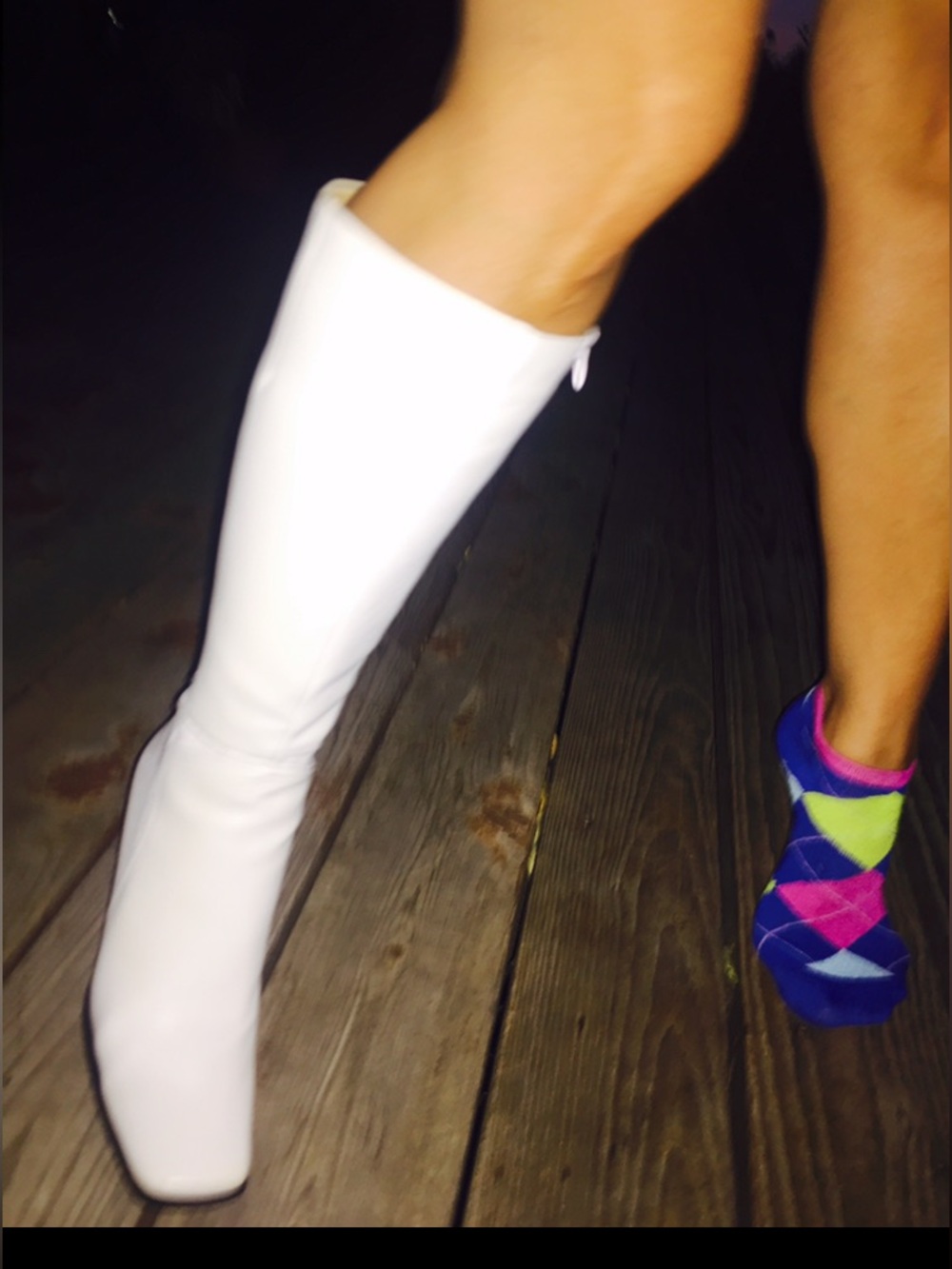 Crisp White Leather KNEE HIGH Heel Boots size 8.5 Y2K